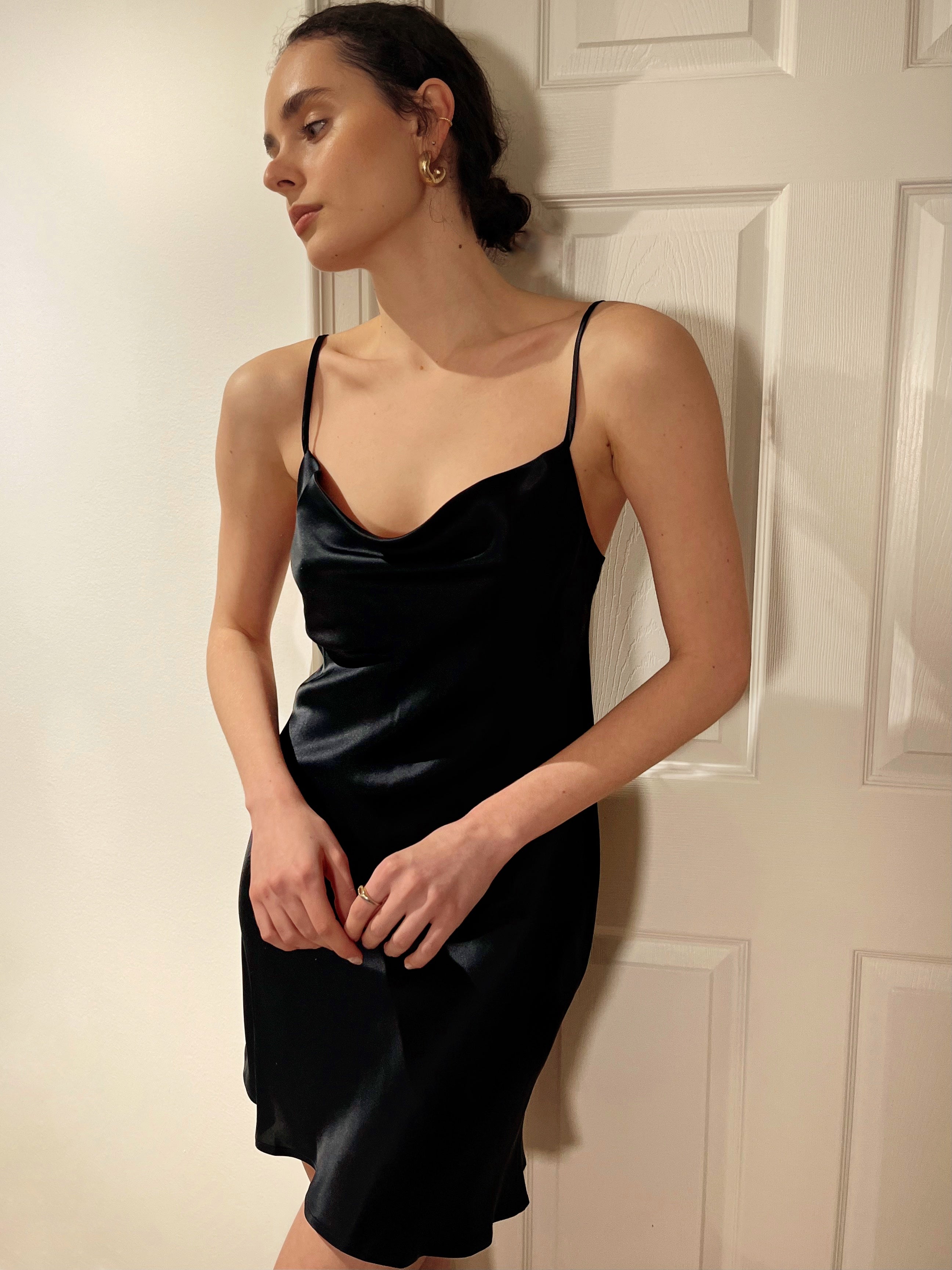 Cowl Neck Short Slip Dress