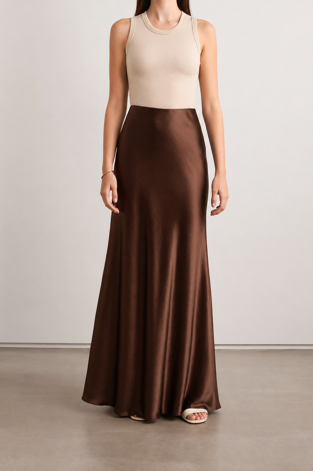 100% Mulberry Silk Slip Skirt Maxi Length