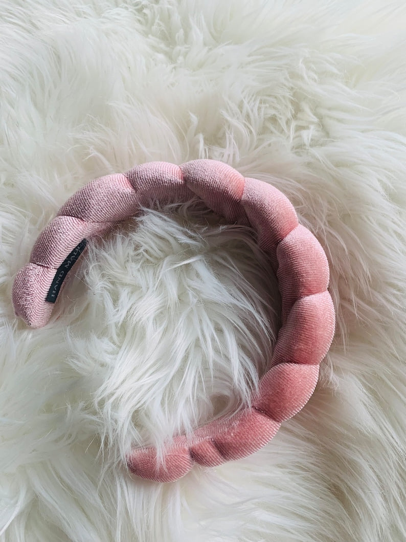 Sponge and Velvet Towel Headband for Women - Velvet towel Cloth Fabric Head Band for Skincare, Makeup Removal, Shower, Facial - spa