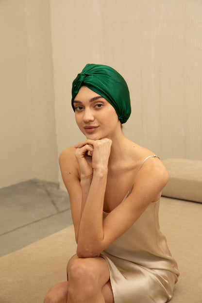 100% Turban Style Twisted Silk Caps