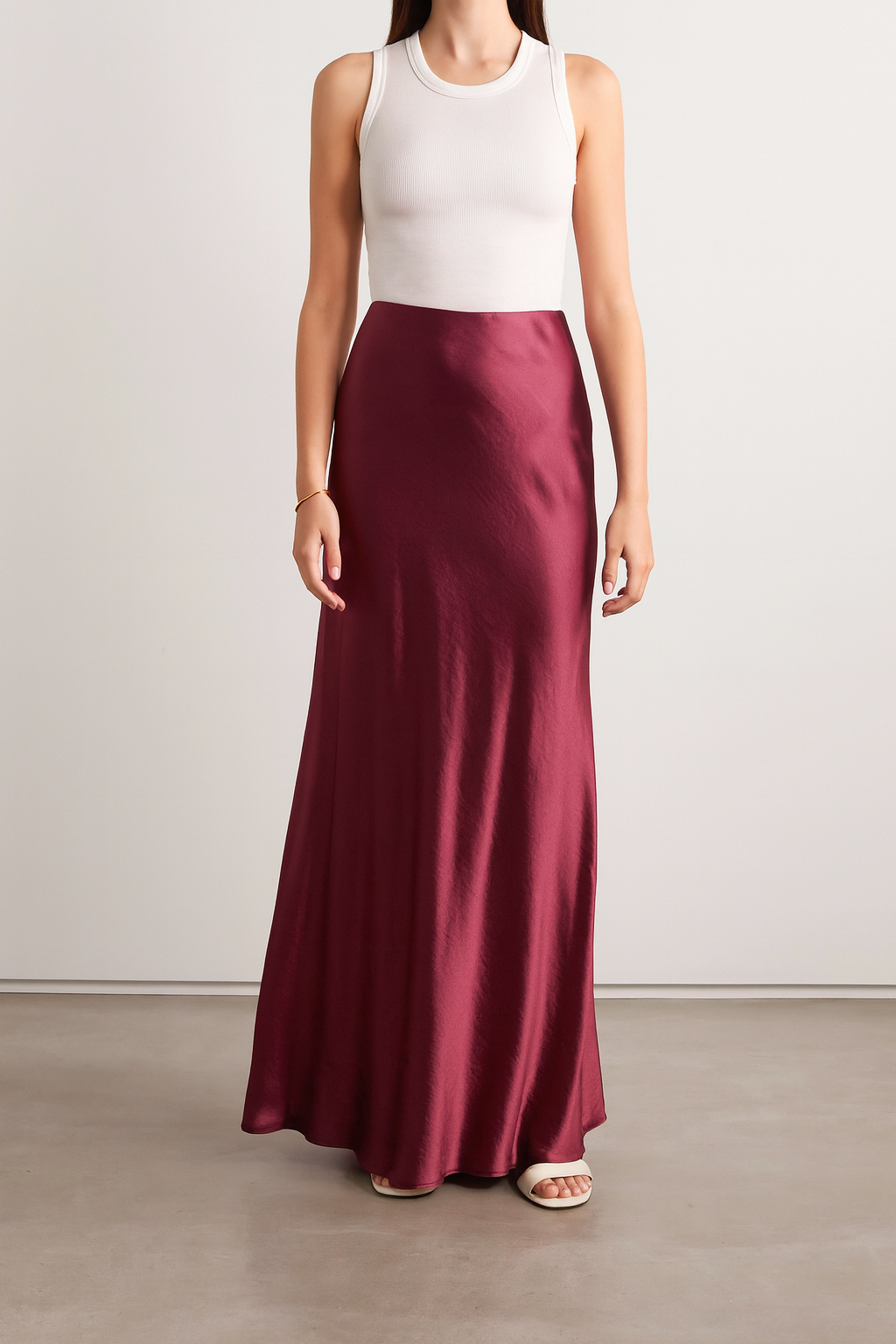 100% Mulberry Silk Slip Skirt Maxi Length