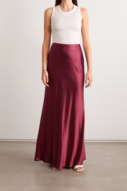 100% Mulberry Silk Slip Skirt Maxi Length