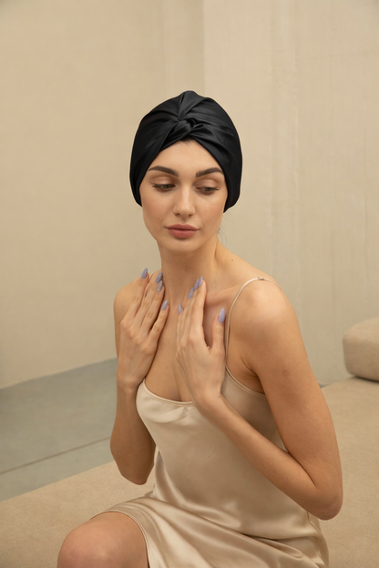 100% Turban Style Twisted Silk Caps