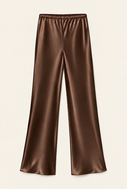 100% Silk Midi Length Silk Bias Cut Pants
