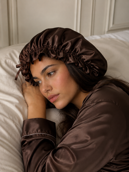 100% Mulberry Silk Adjustable Double Layered Caps Bonnets