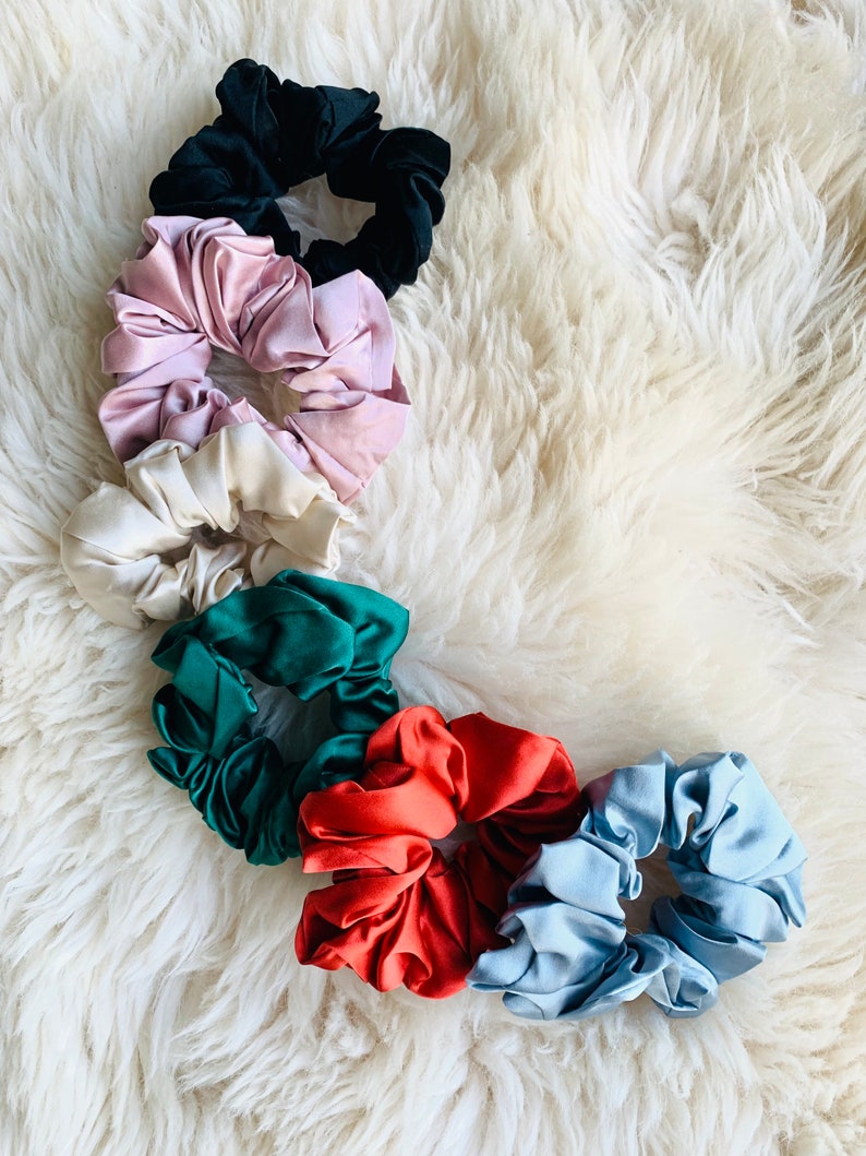 100% Silk Large Scrunchies