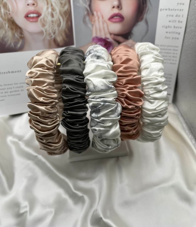 100% Silk Scrunchie Style Head Bands