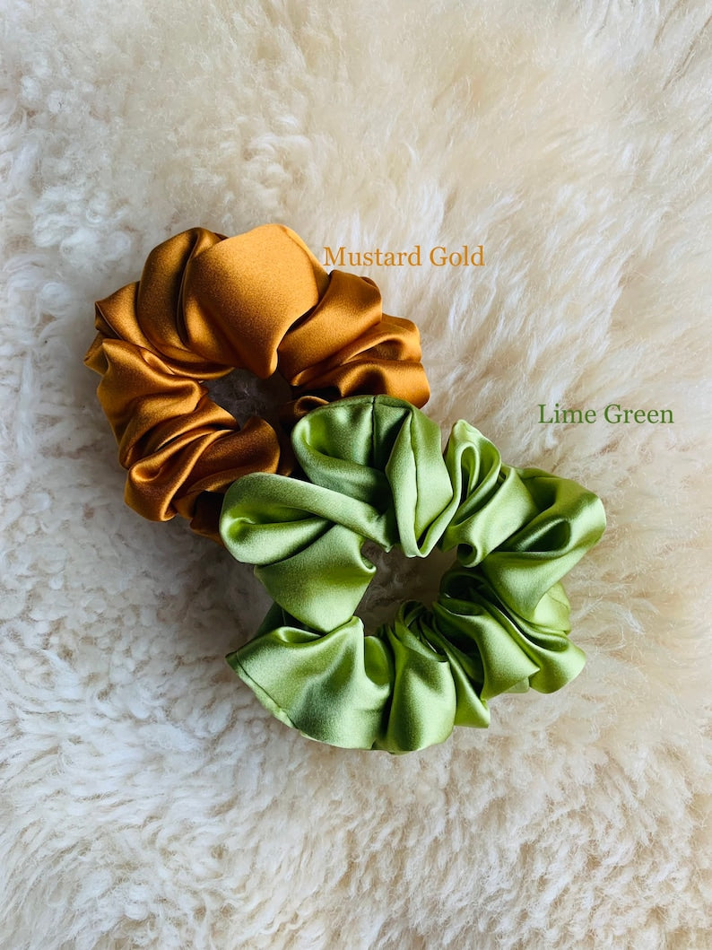 100% Silk Large Scrunchies