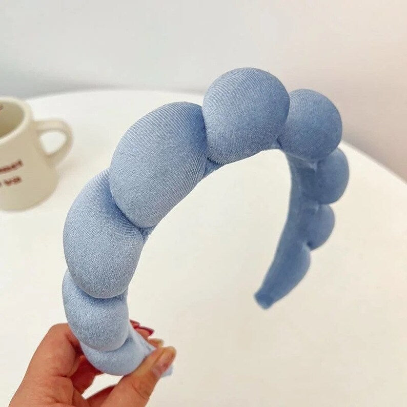 Sponge and Velvet Towel Headband for Women - Velvet towel Cloth Fabric Head Band for Skincare, Makeup Removal, Shower, Facial - spa