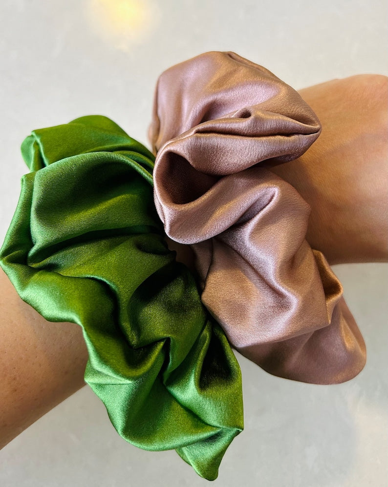 100% Silk Large Scrunchies