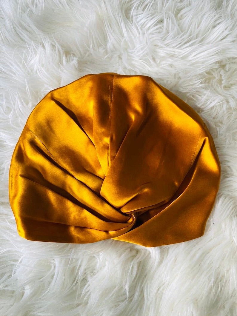 100% Turban Style Twisted Silk Caps