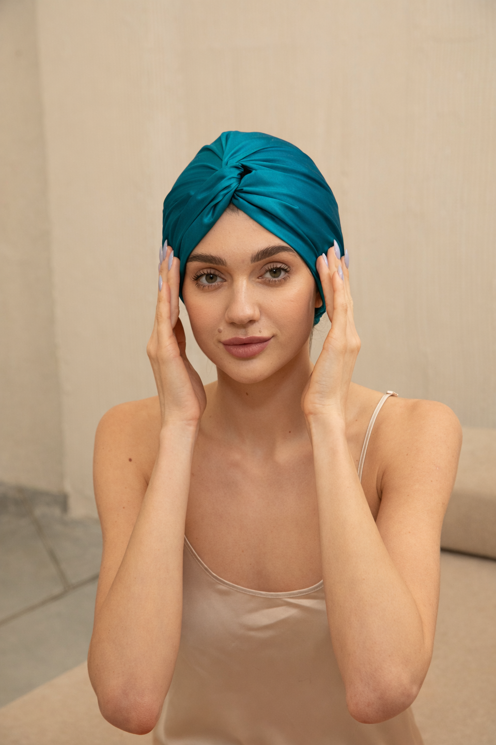 100% Turban Style Twisted Silk Caps