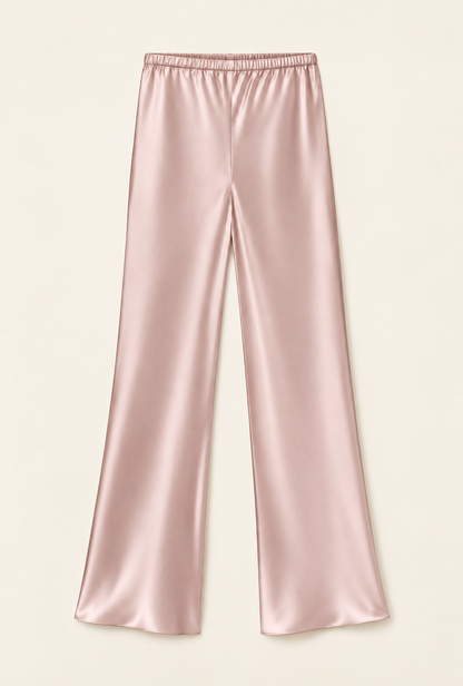 100% Silk Midi Length Silk Bias Cut Pants
