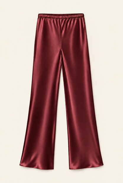 100% Silk Midi Length Silk Bias Cut Pants