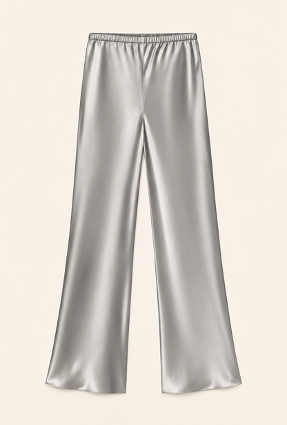 100% Silk Midi Length Silk Bias Cut Pants