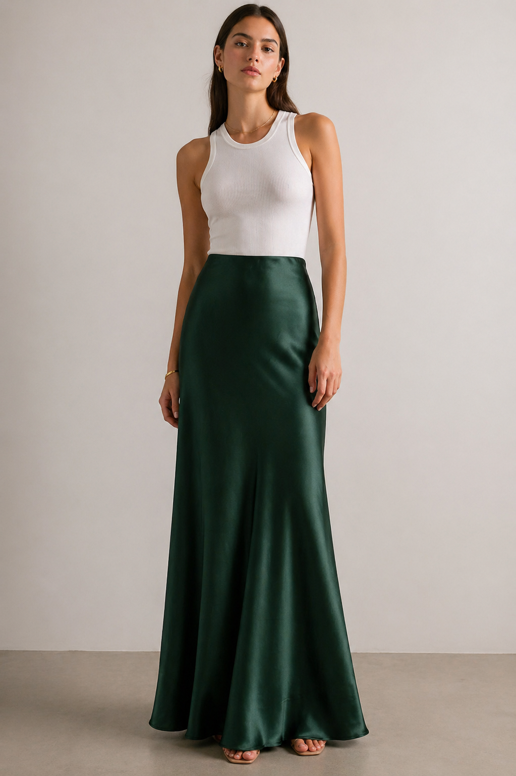 100% Mulberry Silk Slip Skirt Maxi Length