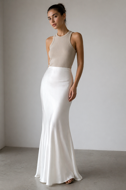 100% Mulberry Silk Slip Skirt Maxi Length