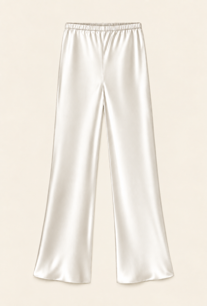 100% Silk Midi Length Silk Bias Cut Pants